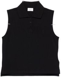 Saint Laurent - Cotton Sleeveless Polo Shirt - Lyst