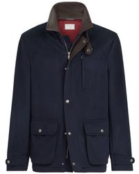 Brunello Cucinelli - Wool Caban Coat - Lyst