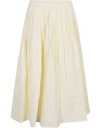 Apuntob - Striped Cotton Midi Skirt - Lyst