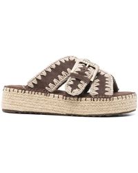 Mou - Jute Platform Sandals - Lyst