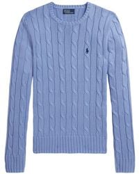 Polo Ralph Lauren - Cable Knit Sweater With Logo - Lyst