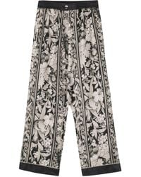 Pierre Louis Mascia - Floral Silk Straight Trousers - Lyst