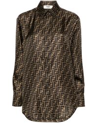 Fendi - Ff Silk Shirt - Lyst