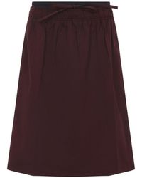 Prada - Cotton Blend Midi Skirt - Lyst