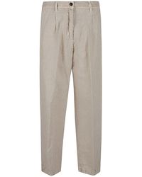 White Sand - Cotton Blend Linen Trousers - Lyst
