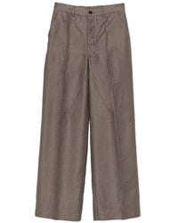 Rick Owens - Cotton Blend Wide-Leg Trousers - Lyst