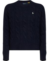 Polo Ralph Lauren - Crewneck Cable-Knit Wool And Cashmere Sweater - Lyst