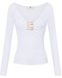 Elisabetta Franchi - V-Necked Sweater - Lyst