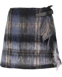 Loewe - Wool Blend Mini Skirt - Lyst