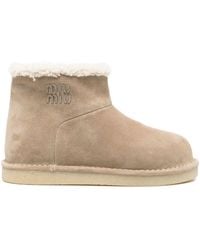 Miu Miu - Seude Leather Boots - Lyst