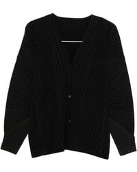 Homme Plissé Issey Miyake - Pleated V-Necked Cardigan - Lyst