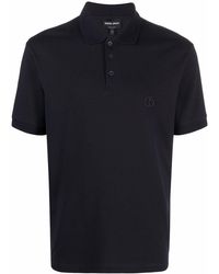 Giorgio Armani - Cotton Blend Polo With Embroidered Logo - Lyst
