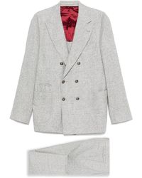 Brunello Cucinelli - Wool And Silk Double-breasted Suit - Lyst