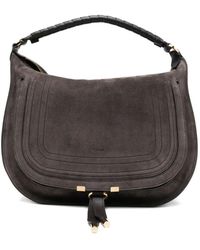 Chloé - Chloé Marcie Suede Leather Hobo Bag - Lyst