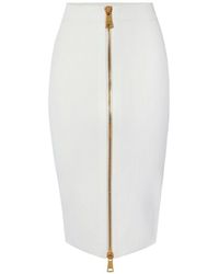 Elisabetta Franchi - Zipped Midi Skirt - Lyst