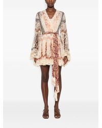 Zimmermann - Valiant Printed Silk Mini Dress - Lyst