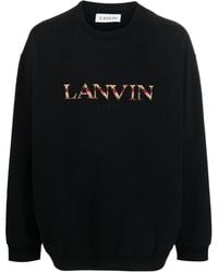 Lanvin - Embroidered Logo Crew Neck Sweatshirt - Lyst