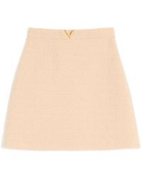 Valentino - Vlogo Signature Wool Skirt - Lyst