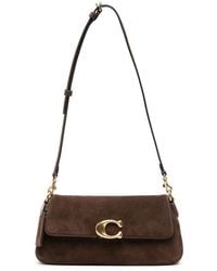 COACH - Jet Suede Leather Shoulder Bag - Lyst