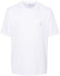 Brunello Cucinelli - Logo Cotton T-Shirt - Lyst