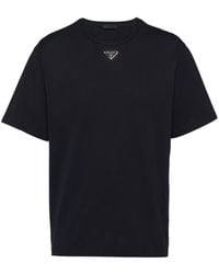 Prada - Triangle Plaque T-Shirt - Lyst