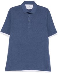Brunello Cucinelli - Silk And Cotton Polo Shirt - Lyst