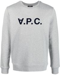 A.P.C. - Vpc Logo-print Cotton Sweatshirt - Lyst