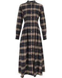 MC2 Saint Barth - Long-Sleeved Checked Shirt Dress By - Lyst