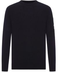 C.P. Company - Logo Wool Crewneck Sweater - Lyst