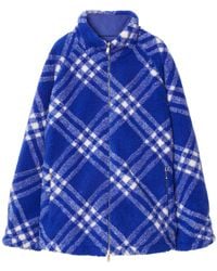 Burberry - Check-print Fleece Jacket - Lyst