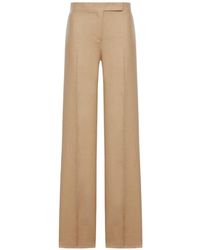 Max Mara - Linen High-Waisted Trousers - Lyst