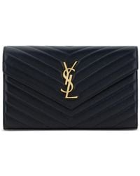 Saint Laurent - Cassandre Leather Wallet On Chain - Lyst
