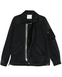 Sacai - Denim And Nylon Jacket - Lyst