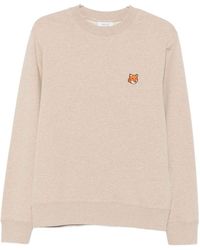 Maison Kitsuné - Fox Head Cotton Crewneck Sweatshirt - Lyst