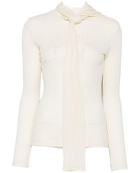 TOTEME - Ribbed Bow Blouse - Lyst