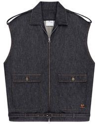 Courreges - Denim Sleeveless Bomber Jacket - Lyst