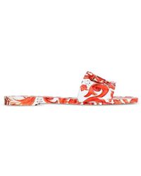 Dolce & Gabbana - Maiolica Print Flat Sandals - Lyst
