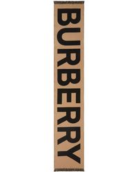 Burberry - Sciarpa con effetto jacquard beige - Lyst
