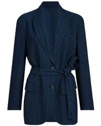Brunello Cucinelli - Belted Single-Breasted Jacket - Lyst
