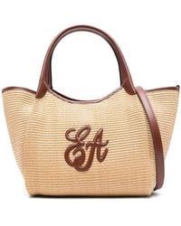 Emporio Armani - Medium Straw Tote Bag - Lyst