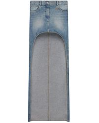 Courreges - Denim Cotton Skirt - Lyst