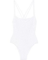 Fisico - One-Piece Swimsuit With Crystals - Lyst