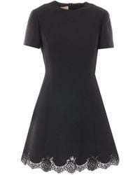 Valentino - Wool And Silk Blend Mini Dress - Lyst