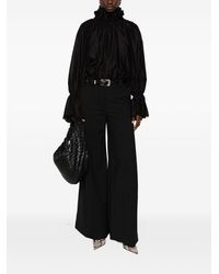 THE LATEST - Wool Blend Flared Trousers - Lyst