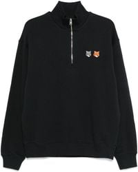 Maison Kitsuné - Double Bold Fox Head Cotton Sweatshirt - Lyst