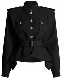 Balmain - Belted Peplum Jacket - Lyst