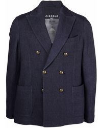 Circolo 1901 Cotton Double Breasted Jacket - Blue