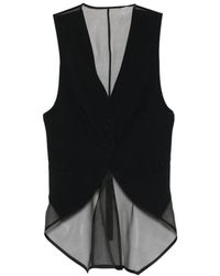 Emporio Armani - Sheer-Panel Waistcoat - Lyst
