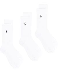 Polo Ralph Lauren - Set Of 3 Socks With Logo - Lyst