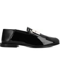 Givenchy - Label Leather Loafers - Lyst